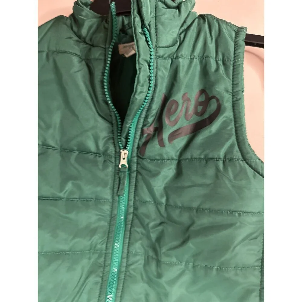Aeropostale Boys 5/6 Green Vest Retro Y2K Pullover Layering Jacket fall school